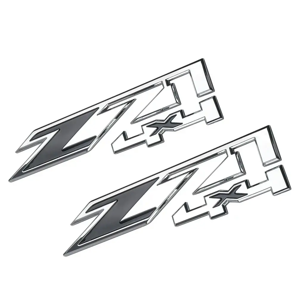 2019-2026 Chevy Silverado Z71 4X4 Emblem Badge, Chrome Red 3D Side Fender Decals, Truck Exterior Upgrade Kit