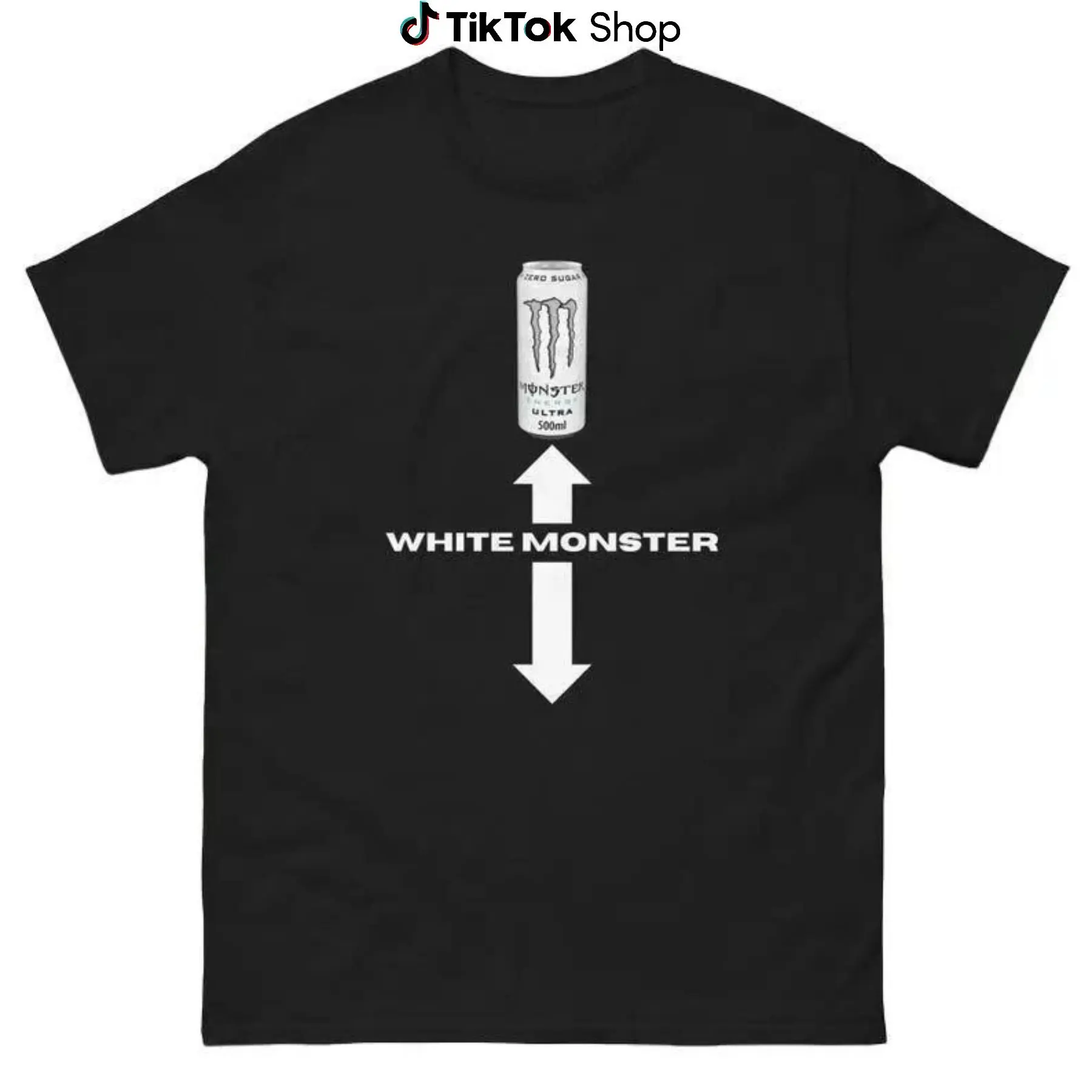 White monster t-shirt, Fun summer t-shirts, funny summer t-shirts, T-shirt white monster