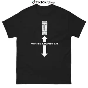 White monster t-shirt, Fun summer t-shirts, funny summer t-shirts, T-shirt white monster