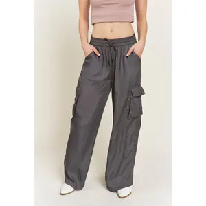 Satin Cargo Pants