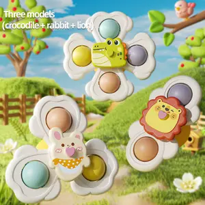Suction Cup Spinner Toys, 3 Counts Spinning Bath Toys, Anxiety & Stress Relief Fidget Toys, Anxiety Fidgets, Stress Relief Fidgeting, Fidget Gadget