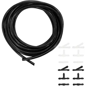 Universal 4M Windshield Washer Hose Kit with 12PCS Rubber Hose Connectors, Universal Car Wiper Tubing Kit for Connecting Car Water Pumps and Nozzle