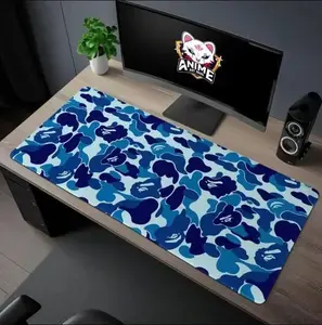 Camo Desk Mat - Trendy Gaming Mouse Pad with Iconic Streetwear Design Blue – EXTRALARGE