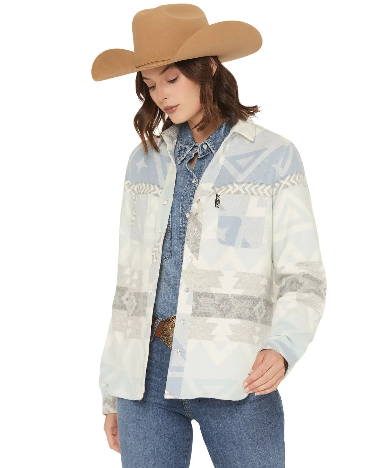 Outback Trading Co Women's Women'S Camille Southwestern Print Snap - 40257