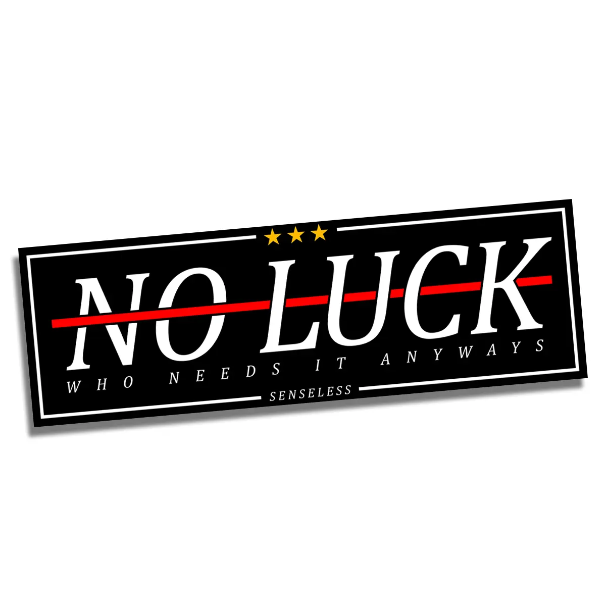 No Luck Car Slap Sticker