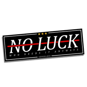No Luck Car Slap Sticker