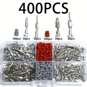 400PCS boxed 1.5/3.5mm non-insulated copper plug male and female crimp pin terminal connectors