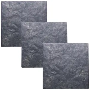 3 Pack 15.75"x15.75" Recycled Rubber Stepping Stones Paving Pavers for Outdoor Garden Walkways Patio Driveway Decoration