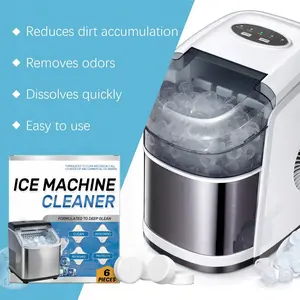 6 Tablets Ice machine cleaner, Ice maker cleaning tablets, Commercial ice machine cleaner, Descaling tablets for ice maker