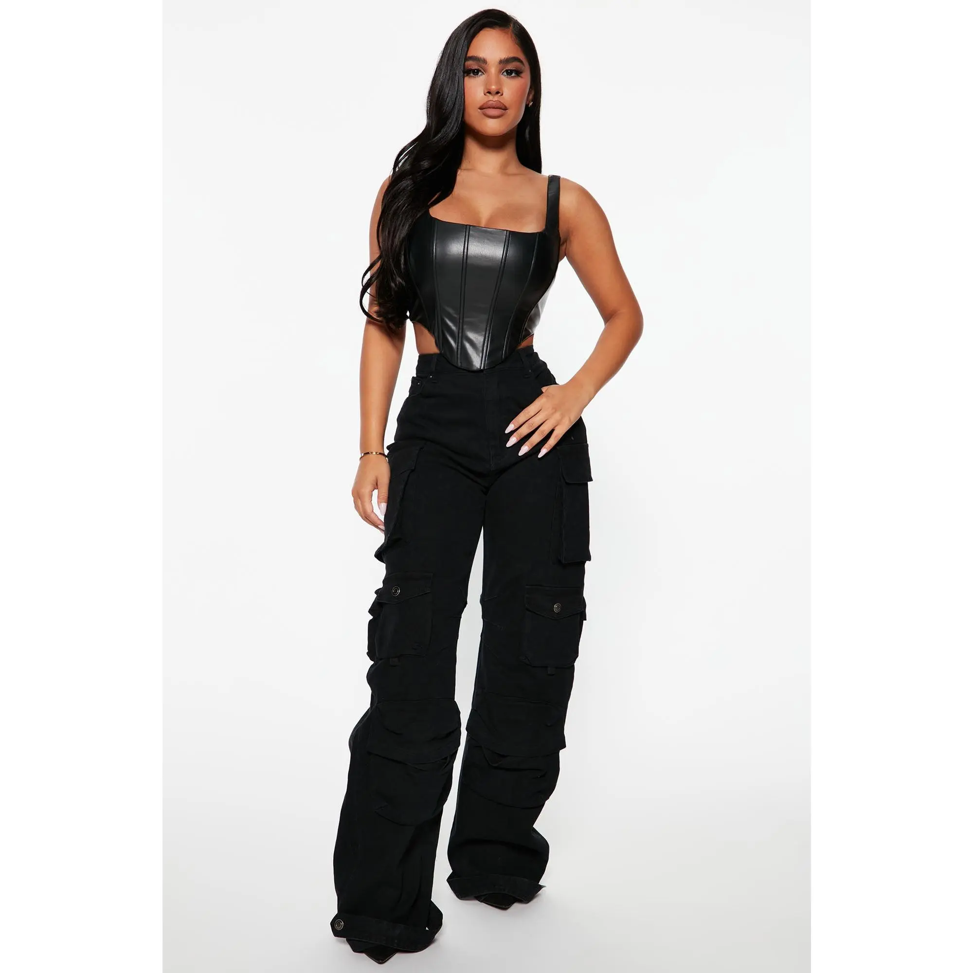 Courtney Cargo Jeans - Black