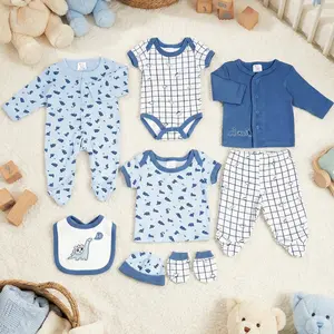 8-piece set of baby clothes, baby rompers, tops and pants, perfect for newborns, suitable for baby boys and girls