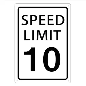Speed Limit 10 Mph Sign, Speed Limit Signs Novelty Slow Down Sign Warning Traffic Road Street Sign 8X12 Inches
