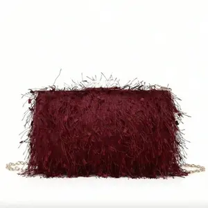Fringe Box-Shaped Evening Clutch Purse, Tready Party Bags,Perfect For Party, Wedding, Prom, Dinner/Banquet, Essential Wedding Items,Perfectly Matching With Graduation Dress, Prom Dresses