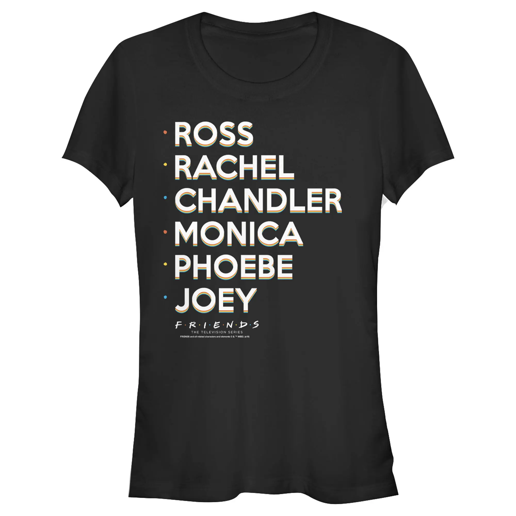 Juniors Womens Friends Character Name List T-Shirt