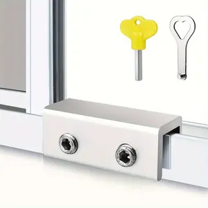 Aluminum Sliding Window Locks, 1/2/4 Sets - Keyed Window Security Lock with Adjustable Stopper for Vertical & Horizontal Windows & Doors, No-Electricity Needed Home Safety for Patio & Bedroom