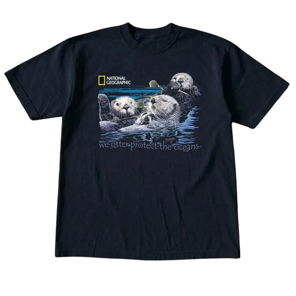 Sea Otter Ocean Wildlife Graphic T-Shirt, Marine Animal Conservation Tee, Cute Otter Shirt, Nature Lover Gift, Unisex Crew Neck Tee