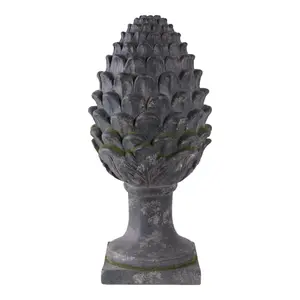 212 MAIN Rustic Resin Artichoke Statue - Large Artificial Resin Collectible Statue, 30x13 in, Grey Finish with Moss Detail, Indoor Home Decor, Large Statues, Artificial Resin Statues