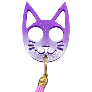 Cat Keychain - Any Color or Glitter Design with Tassel for Stylish Accessory