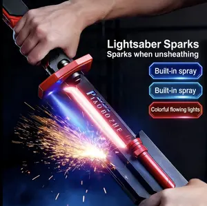 New interstellar war blade spark lightsaber luminous toy black technology cool spray colorful streamer knife, cool sound effects, chopping light feeling, sword sparks,