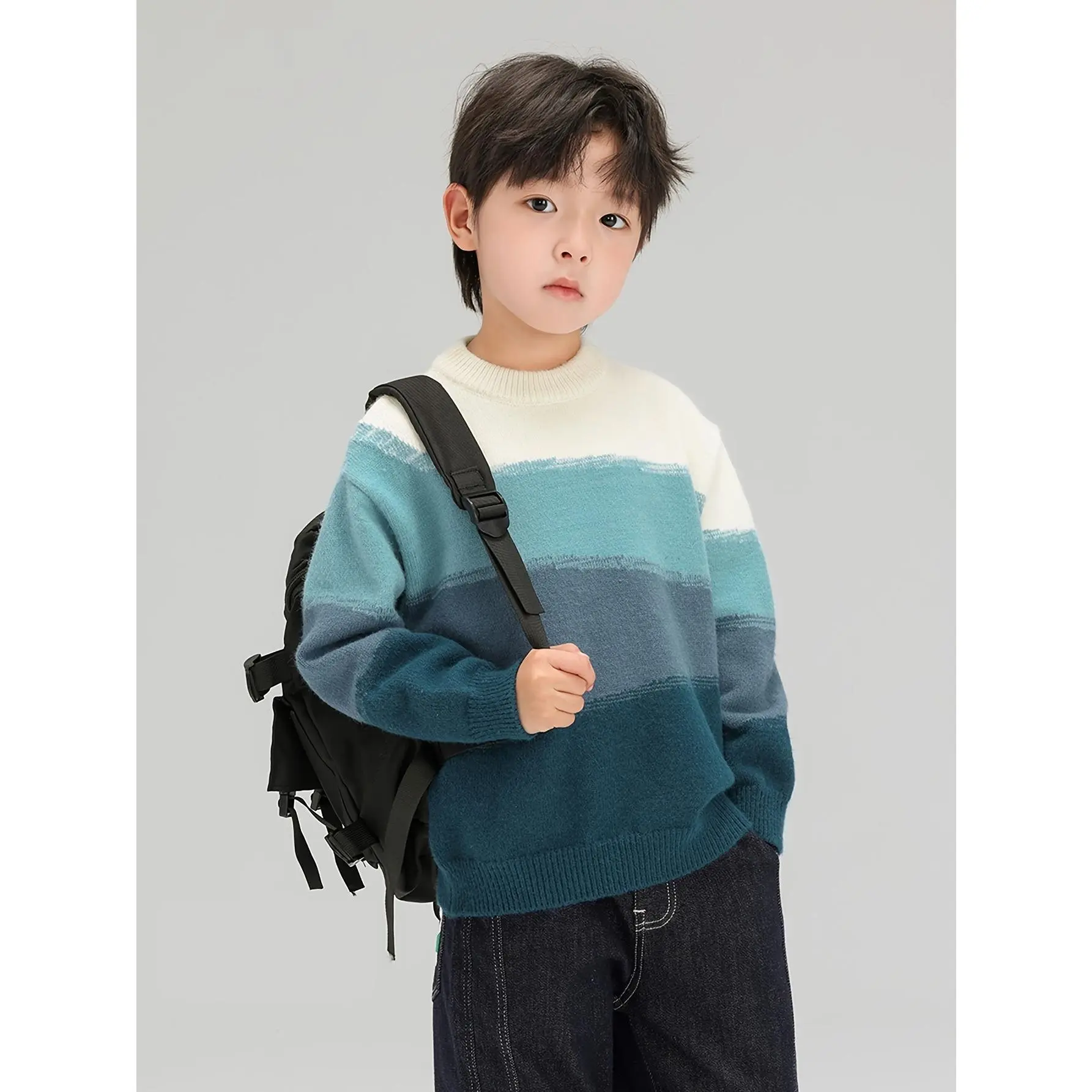 Boys' Winter Warm Sweater Suitable for Teen Boys & Kids - Long Sleeve Round Neck Uniform, Casual Winter Wear, Hand Washable Sweaters