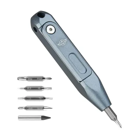 OKNIFE Otacle D1 Small EDC Multi-Bit Pocket Screwdriver with Lanyard, TC4 Titanium & Aluminum Alloy Construction, Slim 0.5in Body Eases Grip, Industrial Hand Tool for EDC Users toolupgrade