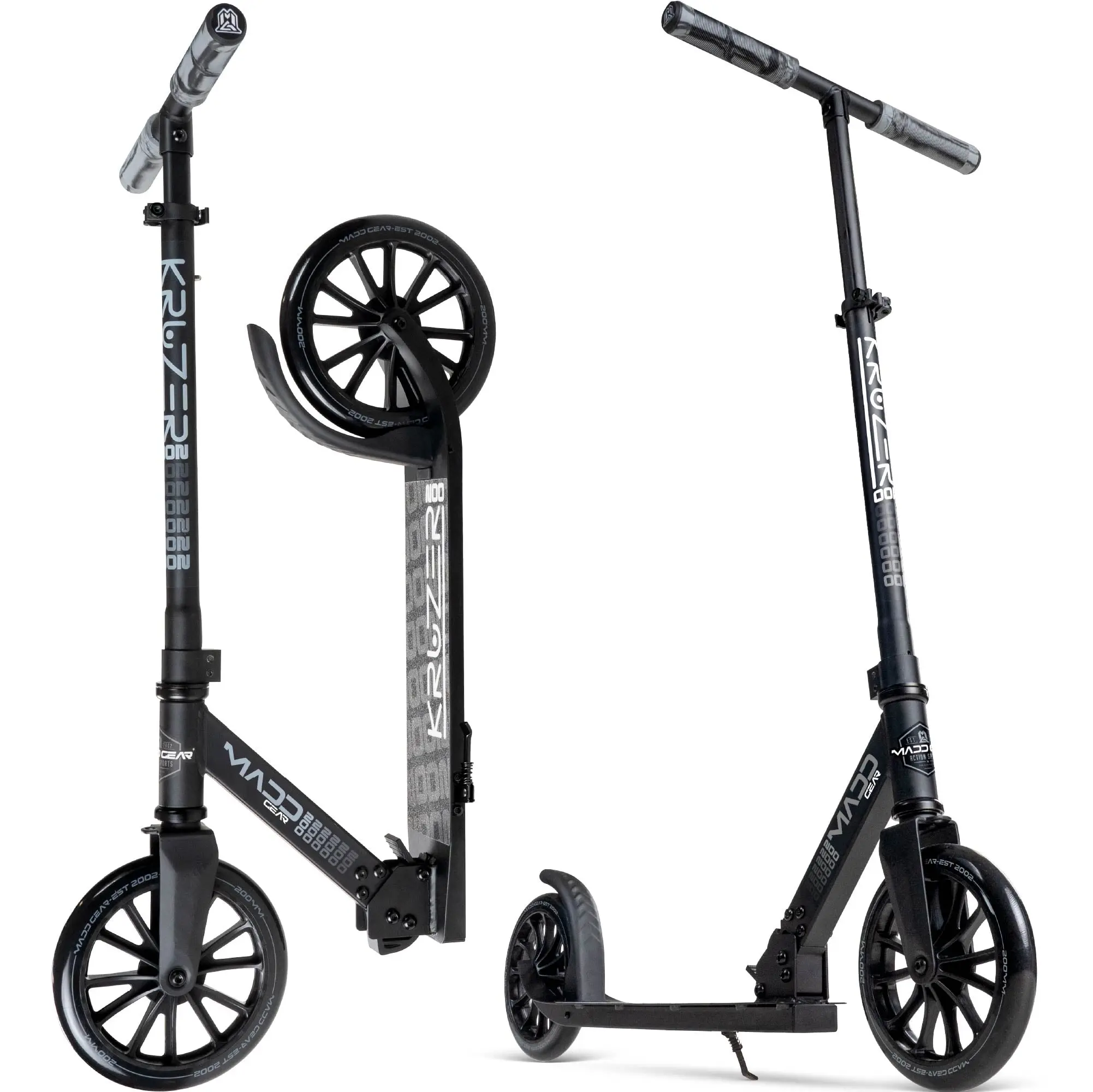 Madd Gear Kruzer 200 Folding Scooter - Black / Black Madd Gear Kruzer 200 Folding Scooter - Black / Black