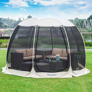 Alvantor 6-10 Person Pop Up Screen House Gazebo | Mosquito Net, UV Canopy Tent for Garden & Backyard