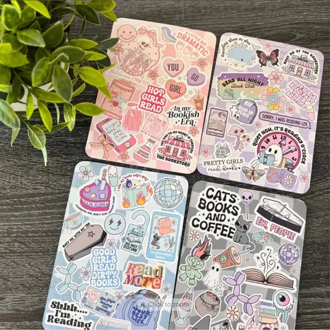 Scrapbook Sticker Kindle Accessory - Durable Craft Paper Cardstock Inserts, Smooth-Feeling, Varied 8 Designs, Fits Kindles & Readers, Personalize Colorsoft Oasis Covers/Paperwhite Skins, Tablet/Computer Case Gift