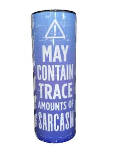 DANGER WARNING - May Contain Trace Amounts of Sarcasum - 20oz oz 20 oz. 20oz. - Skinny Straight Sublimation Tumbler - Amy's Tumbler Junkies - Your Favorite Tumbler Shop!