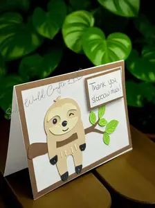 Sloth Thank you card - Thank you Sloooow much!