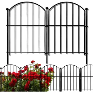 Decorative Garden Fence 17in x10ft, 10 Pack Rustproof Metal No Dig Fence  Barrier for , Arched Flower Bed Edging Ornamental Wire Border Panel Fencing for Yard Patio Outdoor Decor