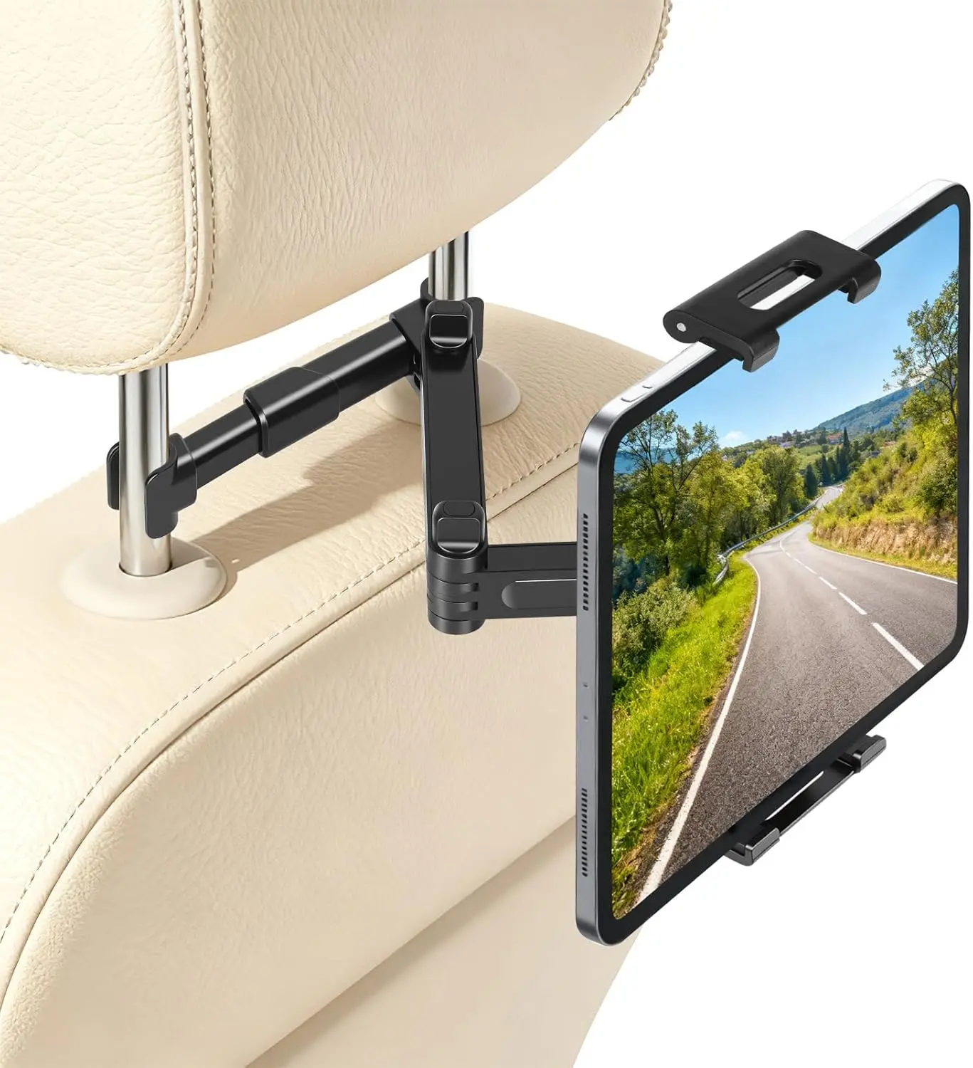Car Headrest Tablet Holder Mount – Adjustable, 360° Rotation, Fits 5.5"–11" Devices | Versatile Phone Holder for Car Backseat for Smartphones, iPad & Tablets | Easy to Install & Hands-Free Viewing, Seat-Mounted Mounts & Holders, Universal Compatible Mount
