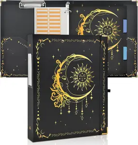 3 Ring Binder 1 Inch PU Leather Three Ring Binder with 5 Tab Dividers Decorative Clipboard Binders for School Office Supplies