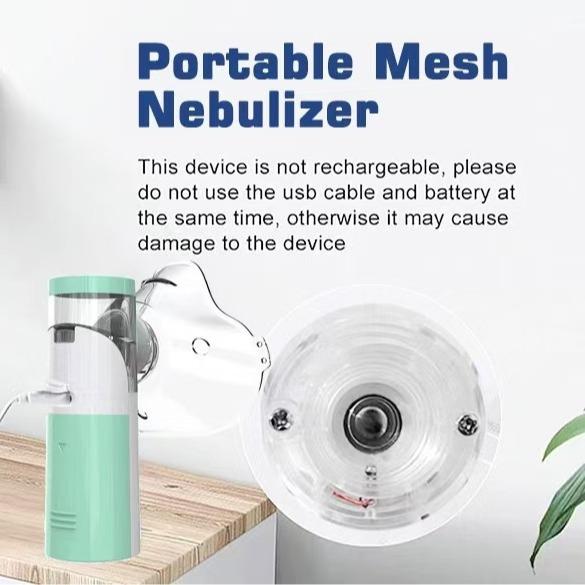 2PCS Portable Handheld Nebulizer with Mesh Spacer Machine & Accessories for Adult & Kid Handheld Electric Atomizer for Home Travel USB Power Cord Facial Hydration No Battery Included