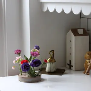 Halo Stoneware Flower Frog - Sand