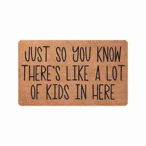 Funny Welcome Doormat “ A Lot of Kids in Here ” Letters Soft Absorbent Stone Door Mat, Front Door Patio Non-slip Rubber Entrance Door Mats bedroom Kitchen Living Room Water-absorbing Floor Mat, outdoor Home Porch Decor rug