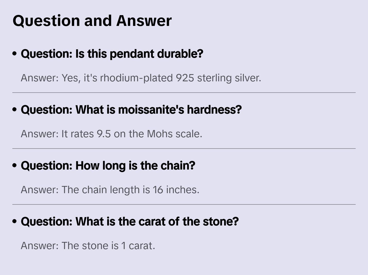 Classic choice, 1 Carat Moissanite 925 Sterling Silver Marquise Pendant Necklace