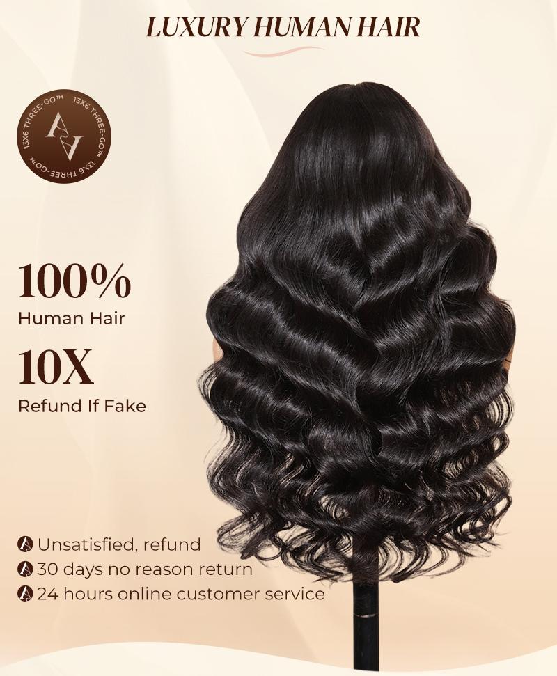 Arabella Hair Glueless 13x6 Ear to Ear Body Wave/Straight 220% 15A Raw Human Hair Wig Natural Black Easy Wear Pre-Cut Lace Wavy Wigs Unprocessed Virgin Hair