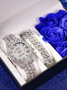Men's Business Fashion Watch & Bracelet Set, Fashion Watch Set for Party, Daily Clothing Decor, Trendy All-match & Exquisite Watch Set for Birthday Gift, Trendy Fashionable Accessories