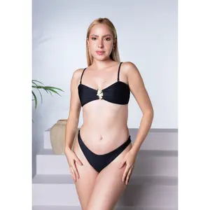 Georgina Bandeau Bikini Top – Black