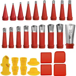 Caulk Finisher Kit, Caulking Nozzle Tips with Connection Bases, Replacement Caulking Tools Accessories
