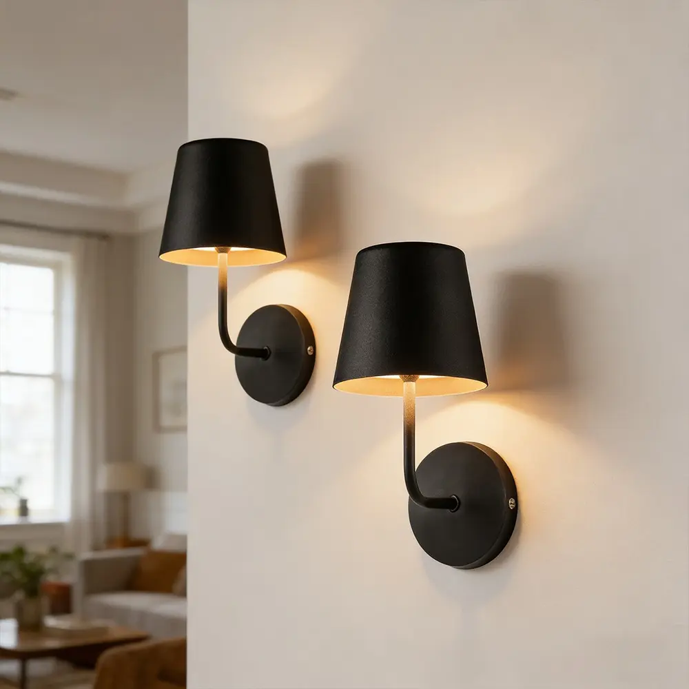 Modern LED Wall Lights Set of 2, Touch Dimmable Remote Control, Wireless Adjustable Brightness, Ideal for Hallway Bedroom Bedside, Dimmable Lighting, Modern Mood Lighting, Atmosphere Lighting, Dimmable Lamp, Indoor Decorative Light