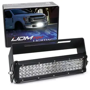 iJDMTOY Lower Grille Mount 12-Inch LED Light Bar For 2017-up Ford F250 F350 F450, Includes (1) High Power LED Lightbar, Lower Bumper Opening Mounting Brackets & On/Off Switch Wiring Kit