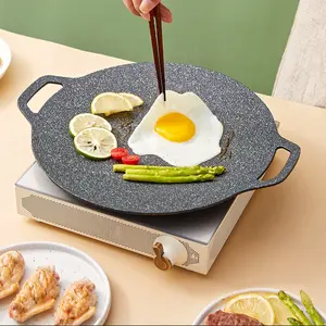 Grill Pan Non Stick Pan Barbecue Plate BBQ Portable Grill,Multiple Scenes&Sizes,Camping Korea Griddle Grill Pan Outdoor Camping BBQ Stove Roasting Grill Plate Kitchenware