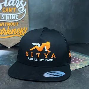 Sityaass On My Face Embroidered Snapback, 7 Panel Brackish And White Hat, Camouflage Snapbacks