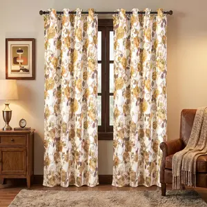 2 PANELS 52"x84" Foil Metallic printed Full Blackout Gormmets Curtains.  Rose Flower Pattern Window Drapes for Home Decor QF261 Summer gift #SummerVibes