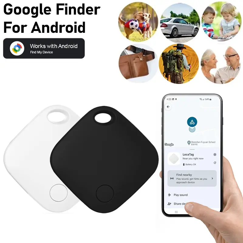 Smarttag Google GPS Tracker for Android Smartphones, Bluetooth-compatible Tag Locator for Keys Wallet Luggage Pets, No Battery Included