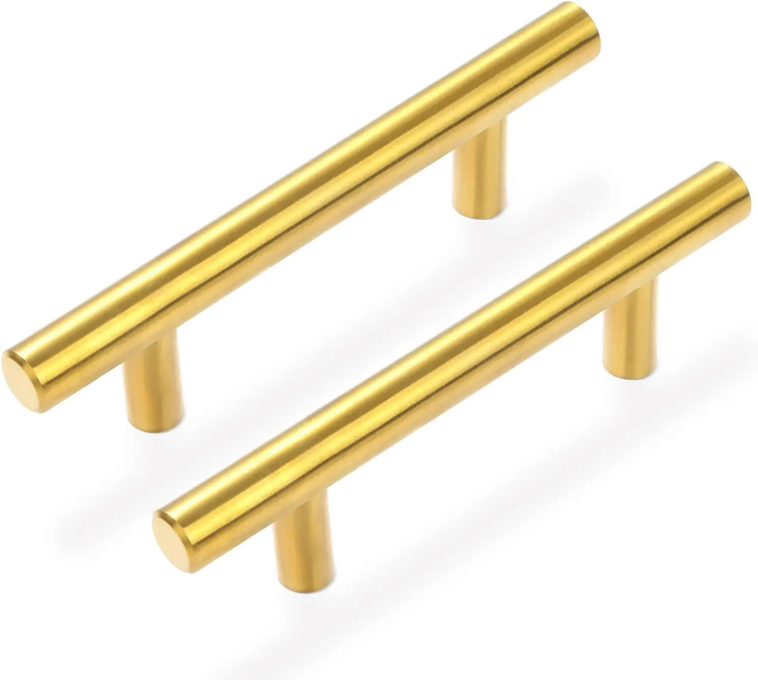 30 Pack Brushed Brass Cabinet Handles Gold 3 Inch Hole Center Cabinet Pulls Stainless Steel Drawer Handles Kitchen Cabinet Hardware Pulls for Cabinets and Drawers - 5" Length, 3" Hole Center