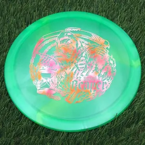 Discraft Elite Z Swirl Reaper with 2023 Ledgestone Edition - Wave 1 Stamp - 174.9g - Bright Green