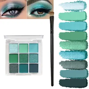 Eyeshadow Palette Set, Includes Matte & Metallic Shimmer, Emerald Green, Long-Lasting Waterproof, Perfect for Party, St Patrick's Day, Cosmetic
